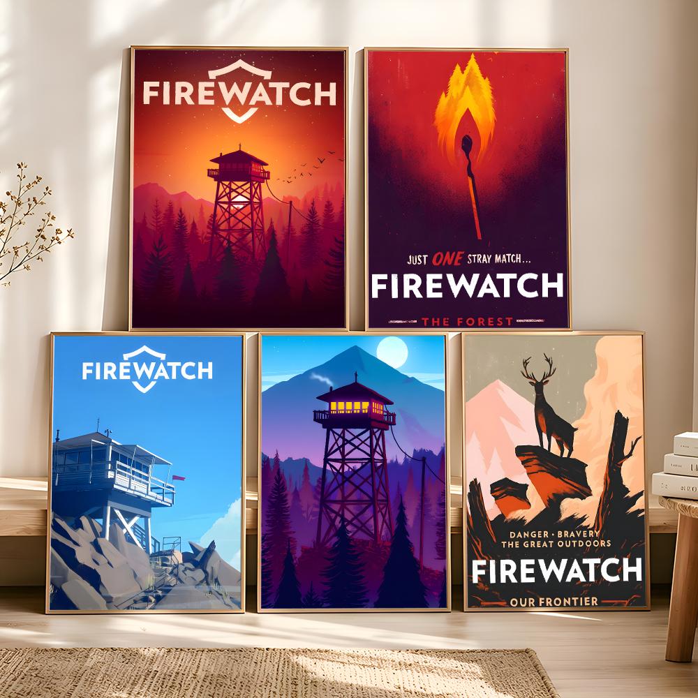 Vintage Vogue Fashion Poster - ビデオゲーム F-Firewatch 絵画 書道 ヴィンテージ風ポスター キャンバスプリント