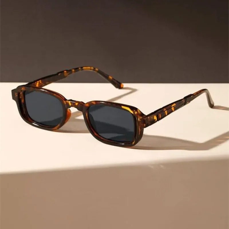 Vintage Fashion Female - 豪華な長方形サングラス女性オーバルヴィンテージブランドデザイナースクエアサングラス UV400 男性シェード女性眼鏡アンチグレア