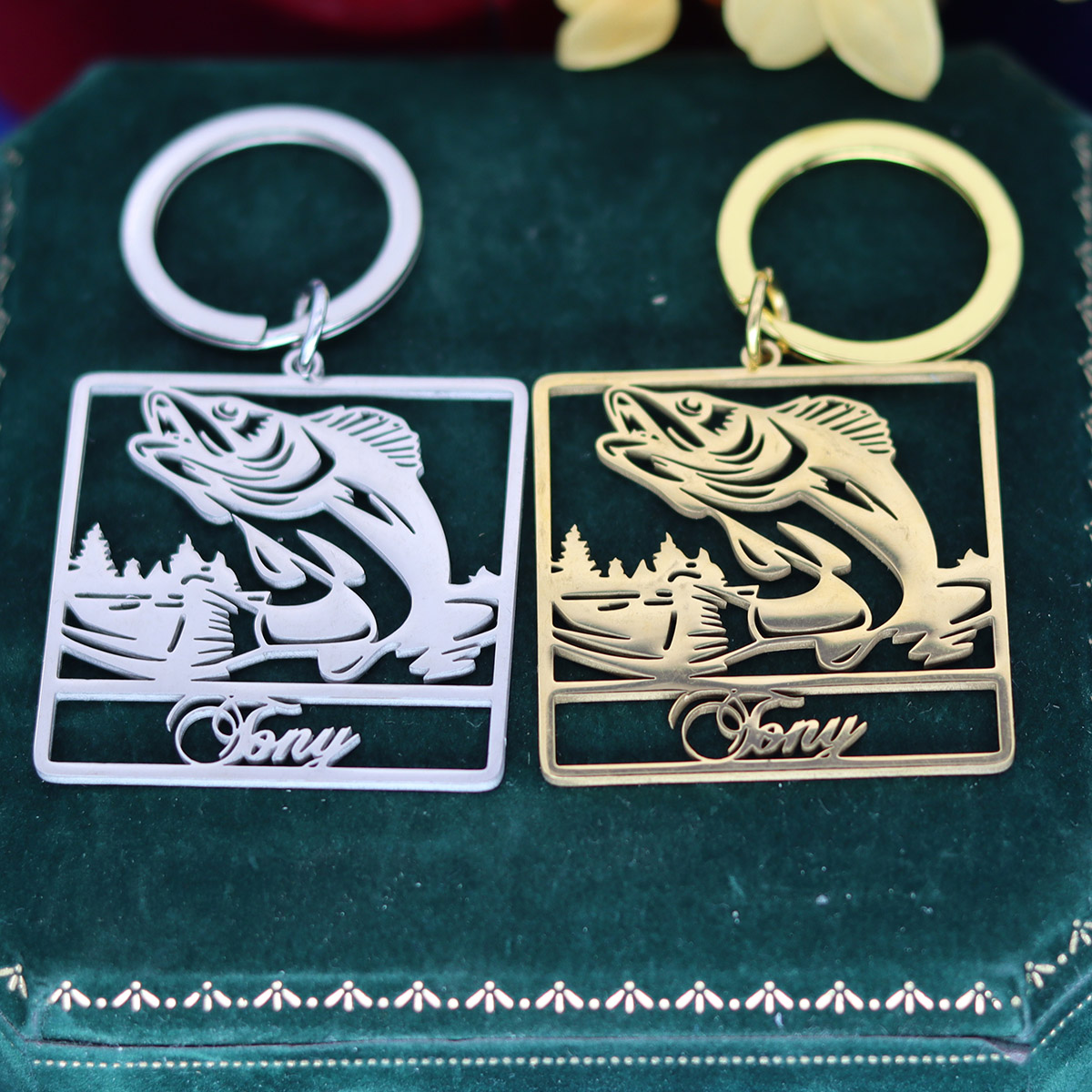 カスタム名魚キーホルダーパーソナライズされたステンレス鋼のペ - Vintage Fashion Names のレビューと価格