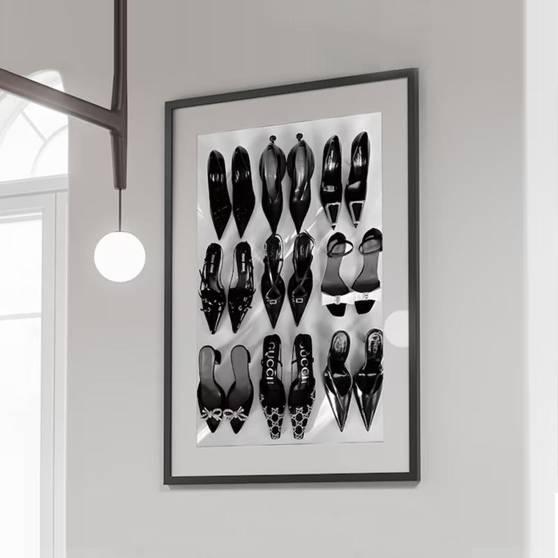 黒白高級ハイヒールアートポスター Y2K ミニマリストキャン - Vintage Vogue Fashion Poster のレビューと価格