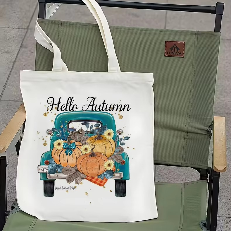 キャンバス製トートバッグ。秋の風景をモチーフにした、ヴィンテ - Vintage Fashion Shop のレビューと価格