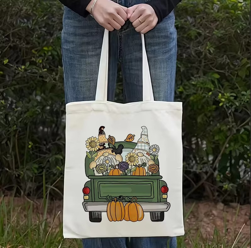キャンバス製トートバッグ。秋の風景をモチーフにした、ヴィンテ - Vintage Fashion Shop のレビューと価格
