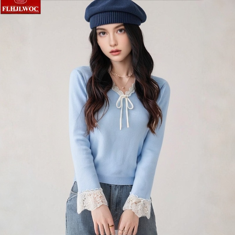 蝶ネクタイトップスジャンパープルオーバー新年ファッション女性 - Vintage Fashion In Japan のレビューと価格