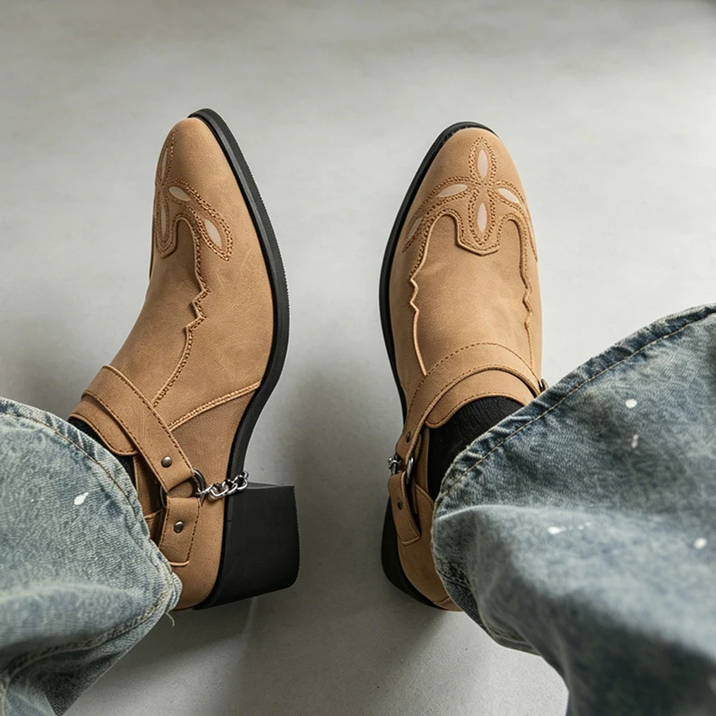 メンズ ヴィンテージ カウボーイブーツ レザー ハイカット  - Vintage Outdoor Fashion のレビューと価格