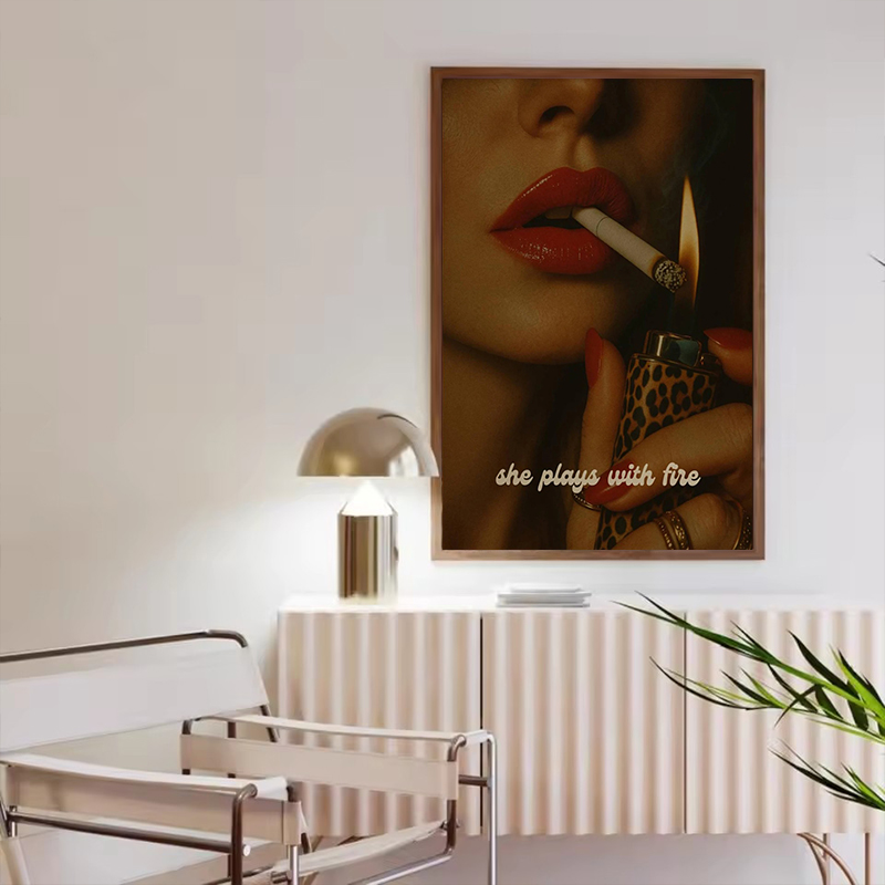 ファッションヒョウマッチ箱ウォールアートポスターヴィンテージ - Vintage Vogue Fashion Poster のレビューと価格
