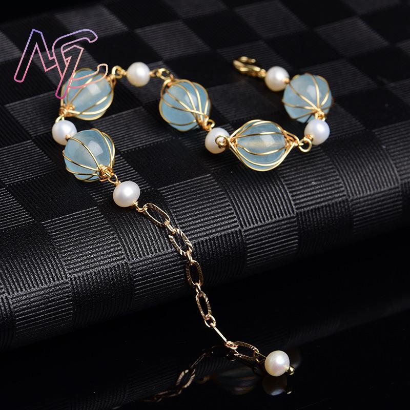 ブルーナチュラルジェイドビーズイヤリングファッションアクセサ - Vintage Fashion Earrings のレビューと価格