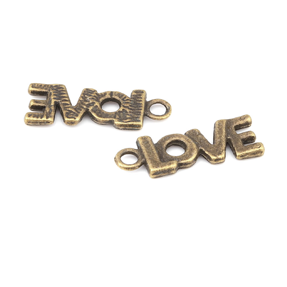 ヴィンテージスタイル亜鉛合金製「LOVE」ハート文字ペンダン - Vintage Fashion Earrings のレビューと価格
