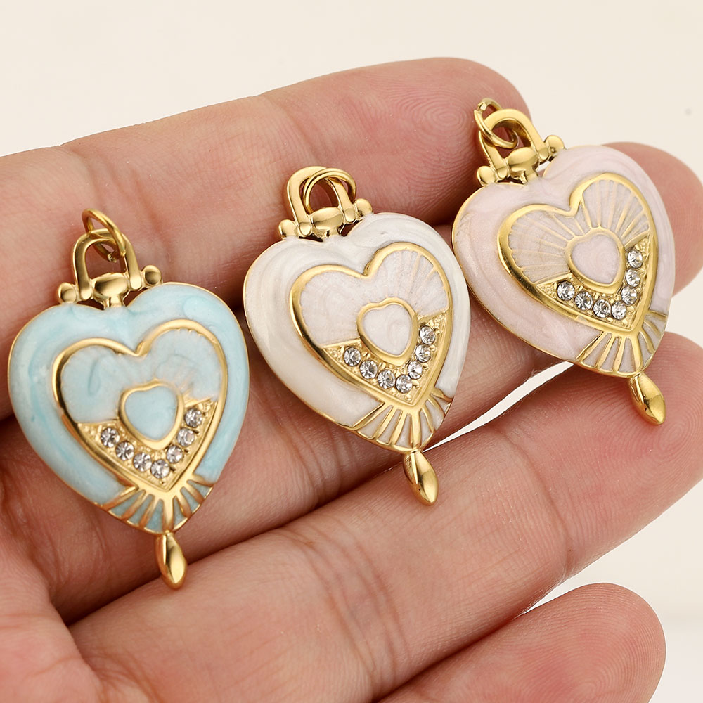 3個入り ステンレス製 ヴィンテージ エナメル ハートチャー - Vintage Fashion Earrings のレビューと価格