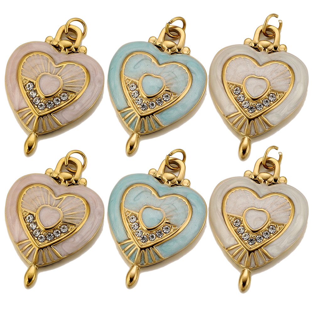 3個入り ステンレス製 ヴィンテージ エナメル ハートチャー - Vintage Fashion Earrings のレビューと価格