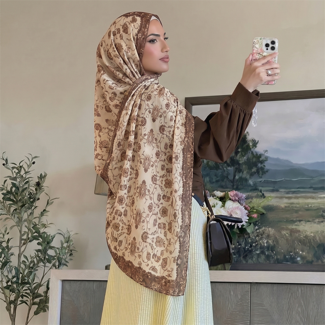 ヴィンテージ花柄プリントヒジャブ ソフト軽量ムスリム女性用ス - Vintage Outdoor Fashion のレビューと価格